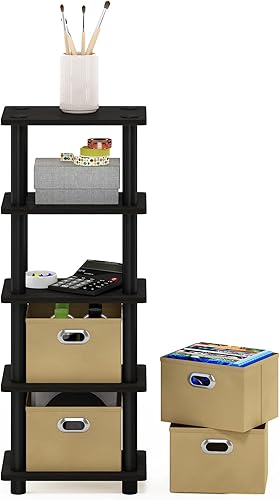 Miniatura 5 de Sistema de estantes de 4 bandejas de la marca Furinno 99150 LACi Madera Espresso  negro