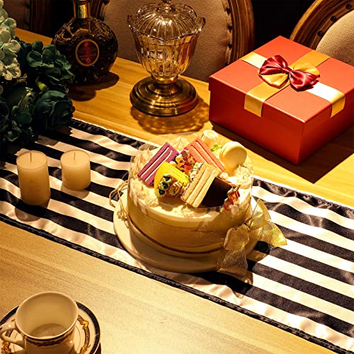 2 Pieces Black And White Stripe Table Runner Striped Tablecloth Black And White Party Table Decorations Modern Stripped Table Cover Elegant Table Cloth For Indoor Outdoor Events, 12 X 108 Inches #TOP5