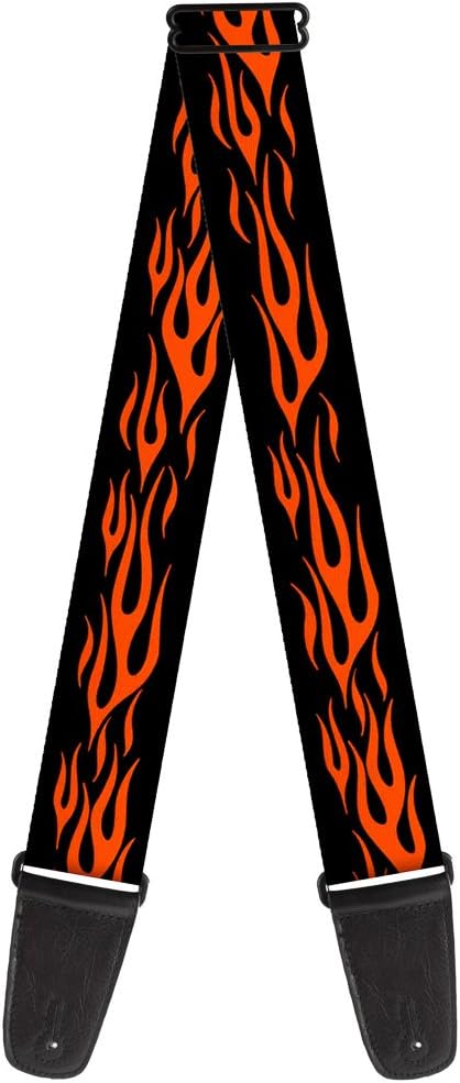 Buckle-Down Guitar Strap Flame Orange 2 Inches Wide