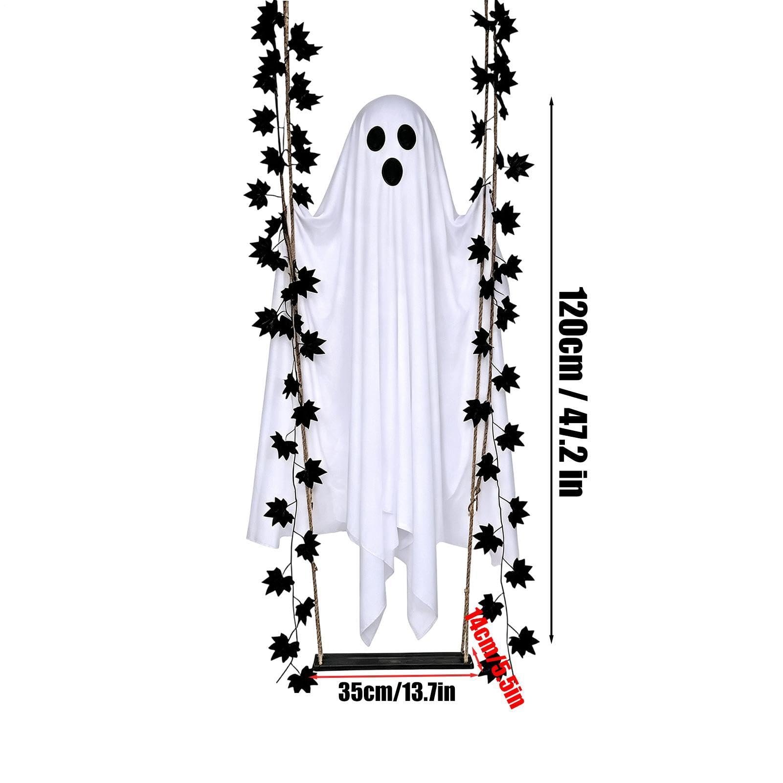 Light Up Swinging Ghost 120cm Halloween Yard Decor with Remote