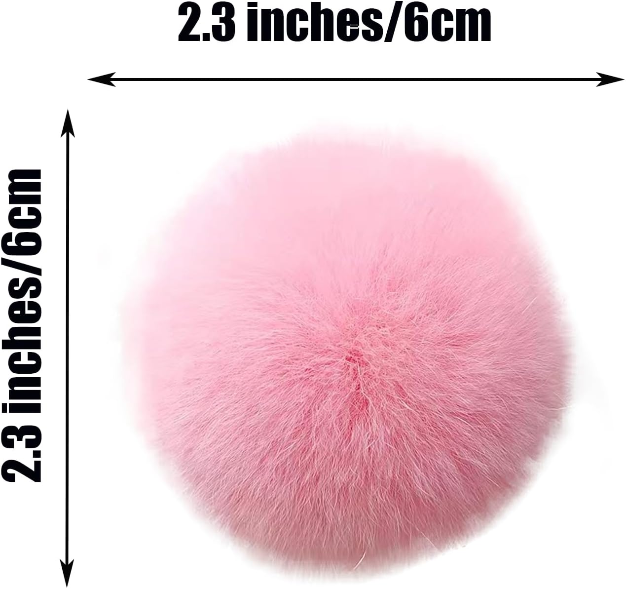 Ouliget Fluffy Faux Fur Pom Pom Ball,DIY Crafts Faux Fur Pompom Balls Small,Removable Knitting Scarves Gloves Bags Keychains Fabric Ball,2.3Inches 20 Pieces,Pink - Image 2