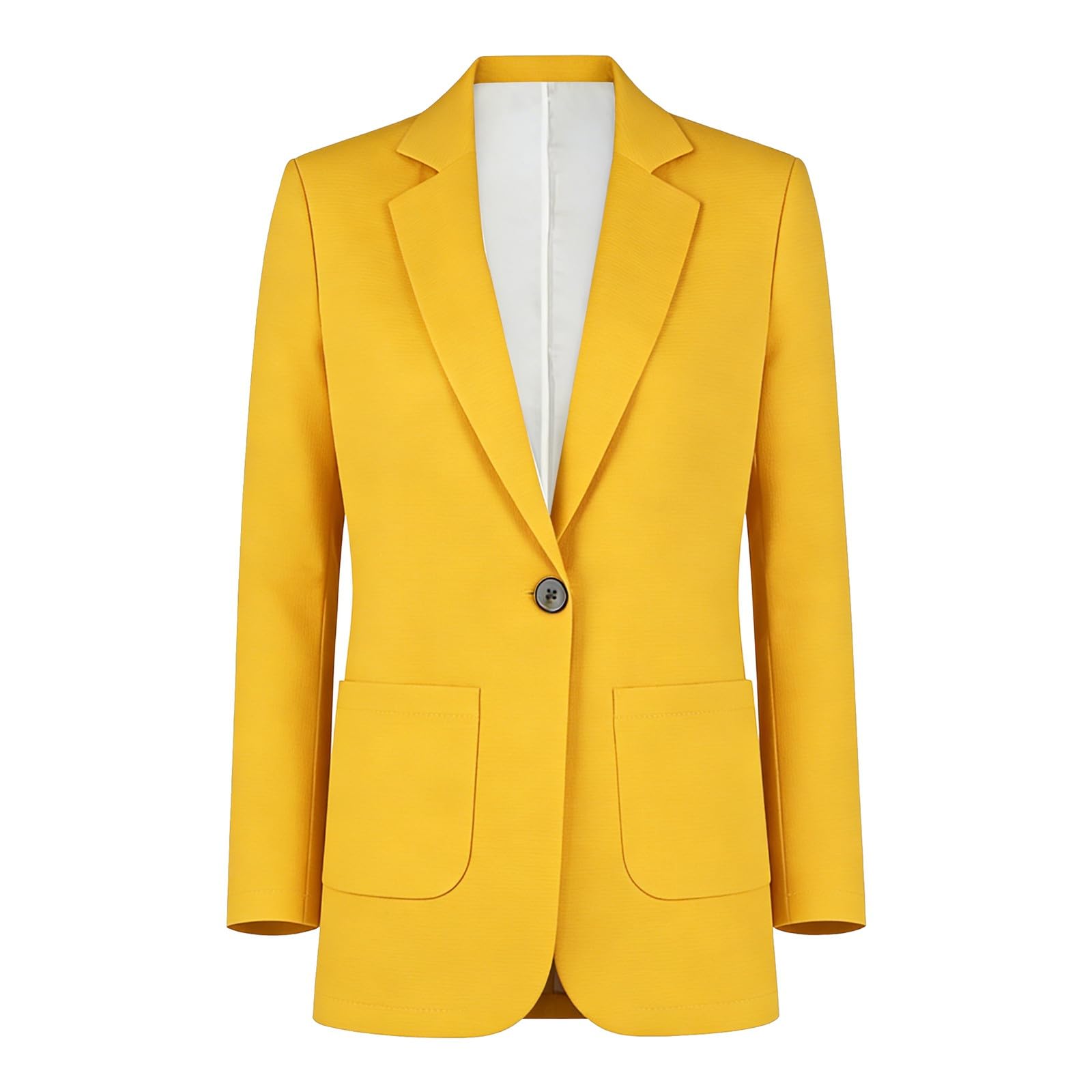 Generisch Giacca casual da uomo, tinta unita, per il tempo libero, baggy, sportiva, con tasche, vestibilità normale, con un bottone, per ufficio, moderatore, alla moda, per matrimonio, smoking