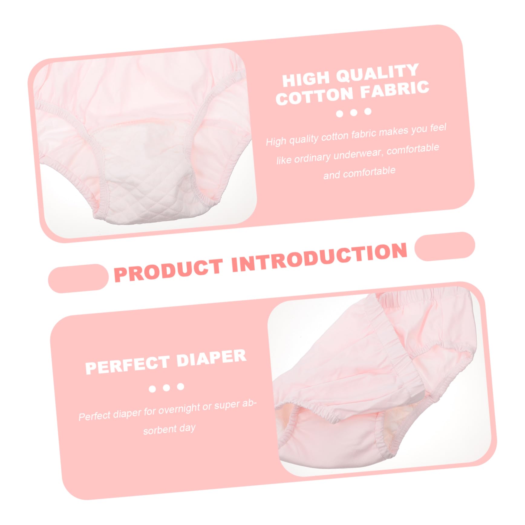 IWOWHERO 2 Pcs Leakproof Underwear for Women Overnight Adult Diapers Reusable Diapers Medium