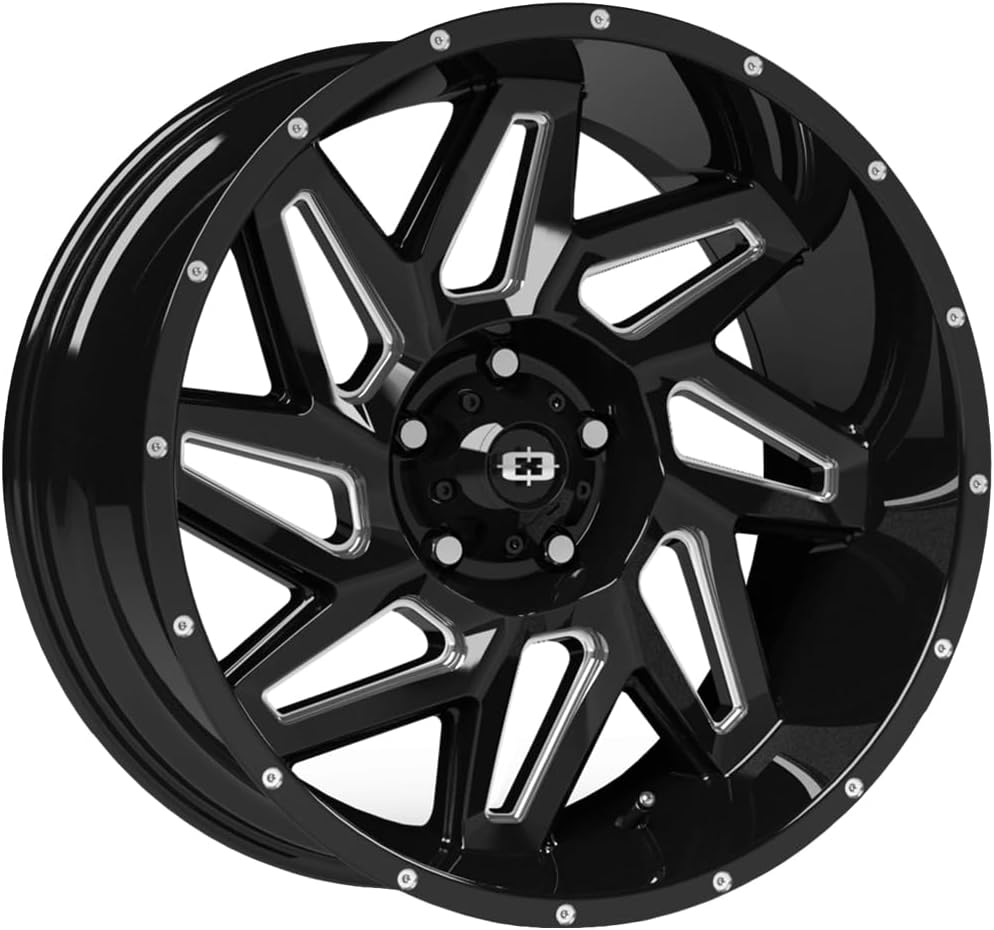 Vision 361 Spyder 20x12 5x5.5" -51mm Black/Milled Wheel Rim 20" Inch