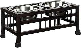 Pets Empire Pet Feeder for Dogs &amp; Cats | Dog Bowl Stand for Dogs | Stainless Steel Food and Water Bowls with Iron Stand | ...
