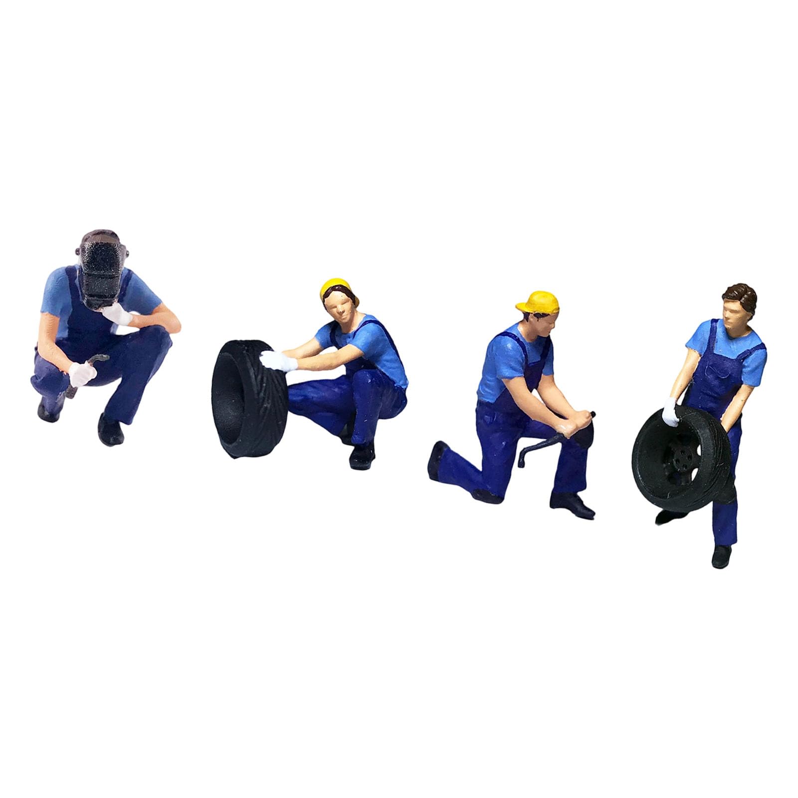 Repairman Figure Model Set 1: 64 Scale Hand Painted, Work blue