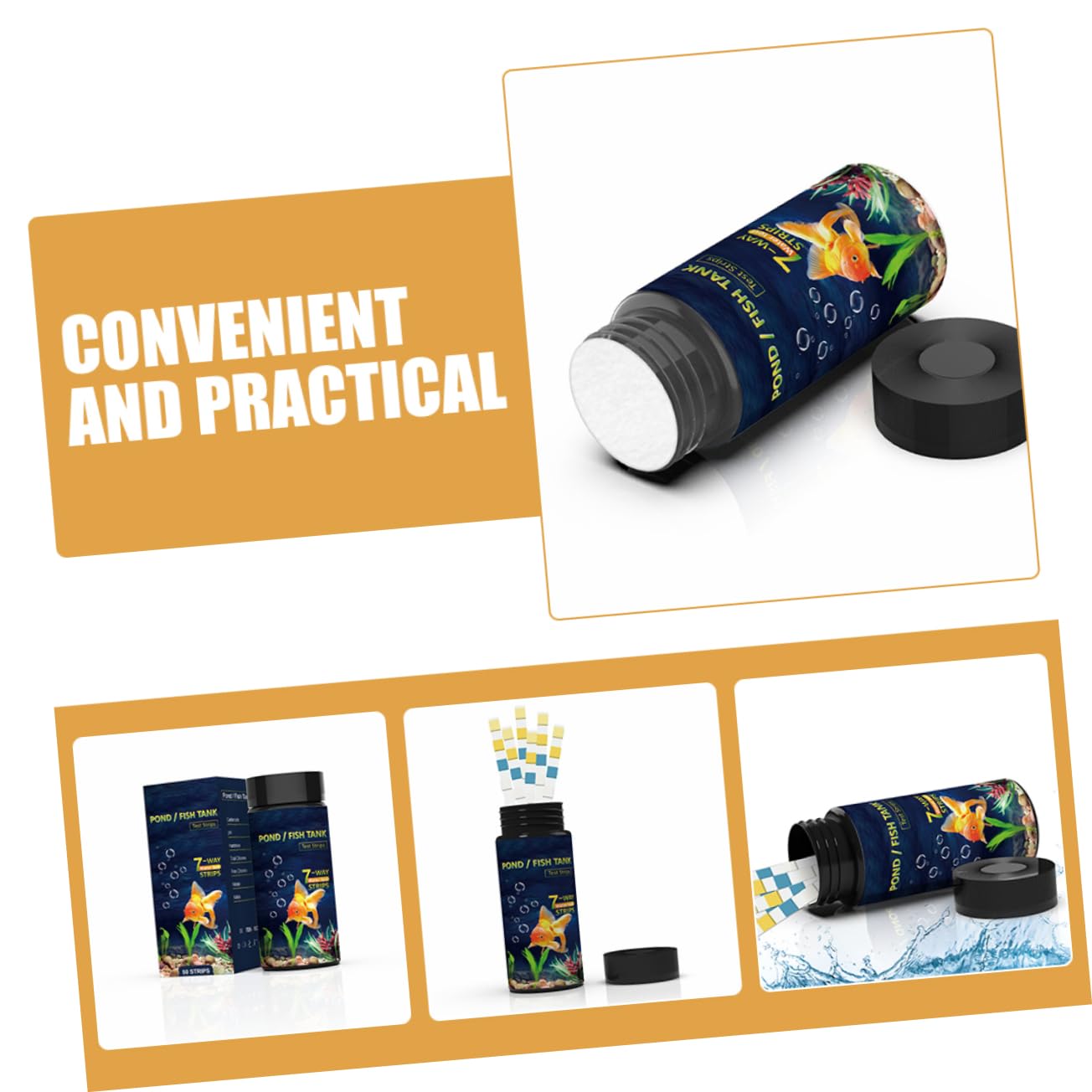 Gatuida 250pcs Water Testing Strips Kit for Aquariums and Pools Fish Tank Test Strips for Ph Hardness Readings for Accurate Water Quality Assessment