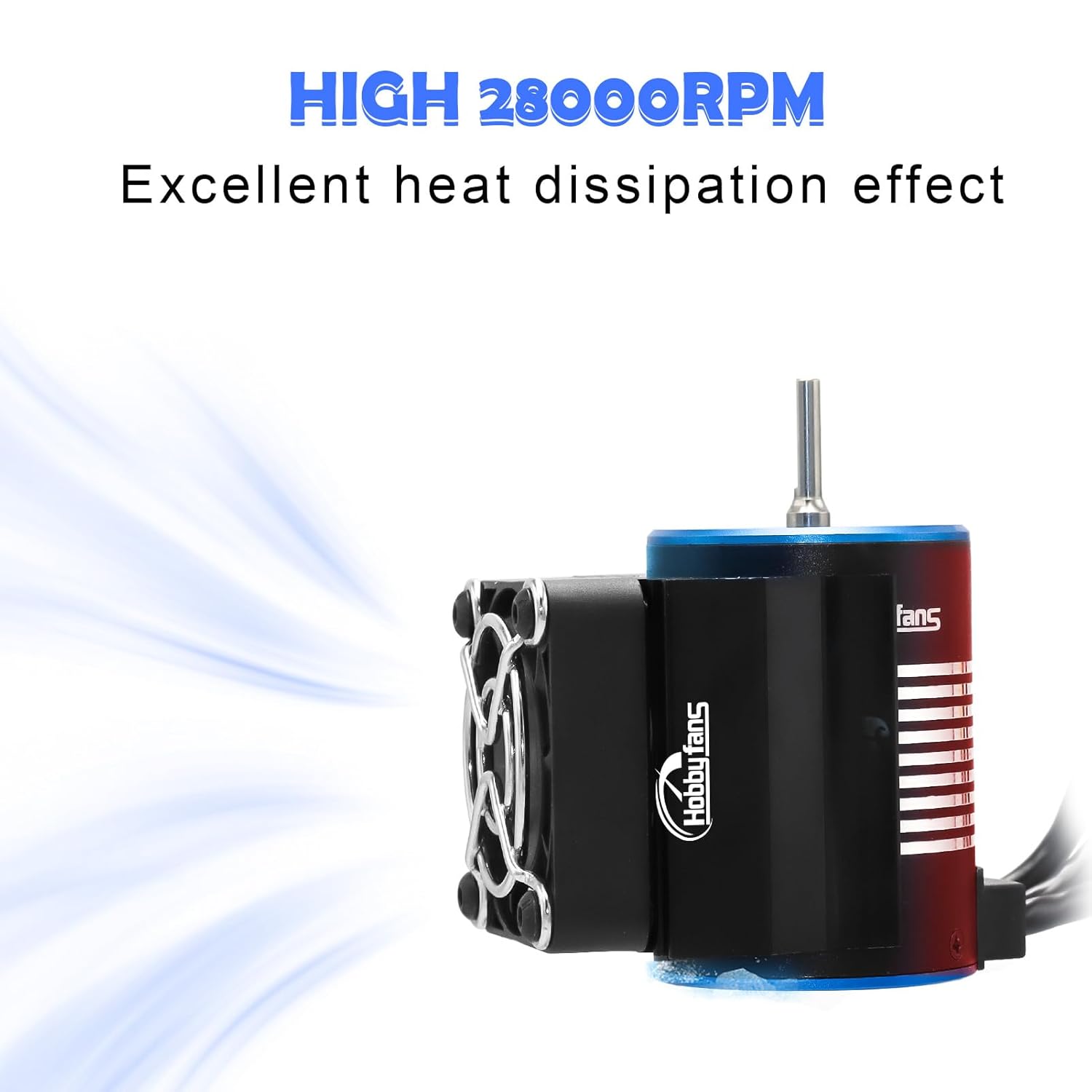Hobby Fans Waterproof BL3650 3900KV Brushless Motor 3.175mm Shaft with 60A Brushless ESC Electric Speed Controller with Heatsink and Programming Card for 1/10 Remote Control Car Truck, Black & Blue