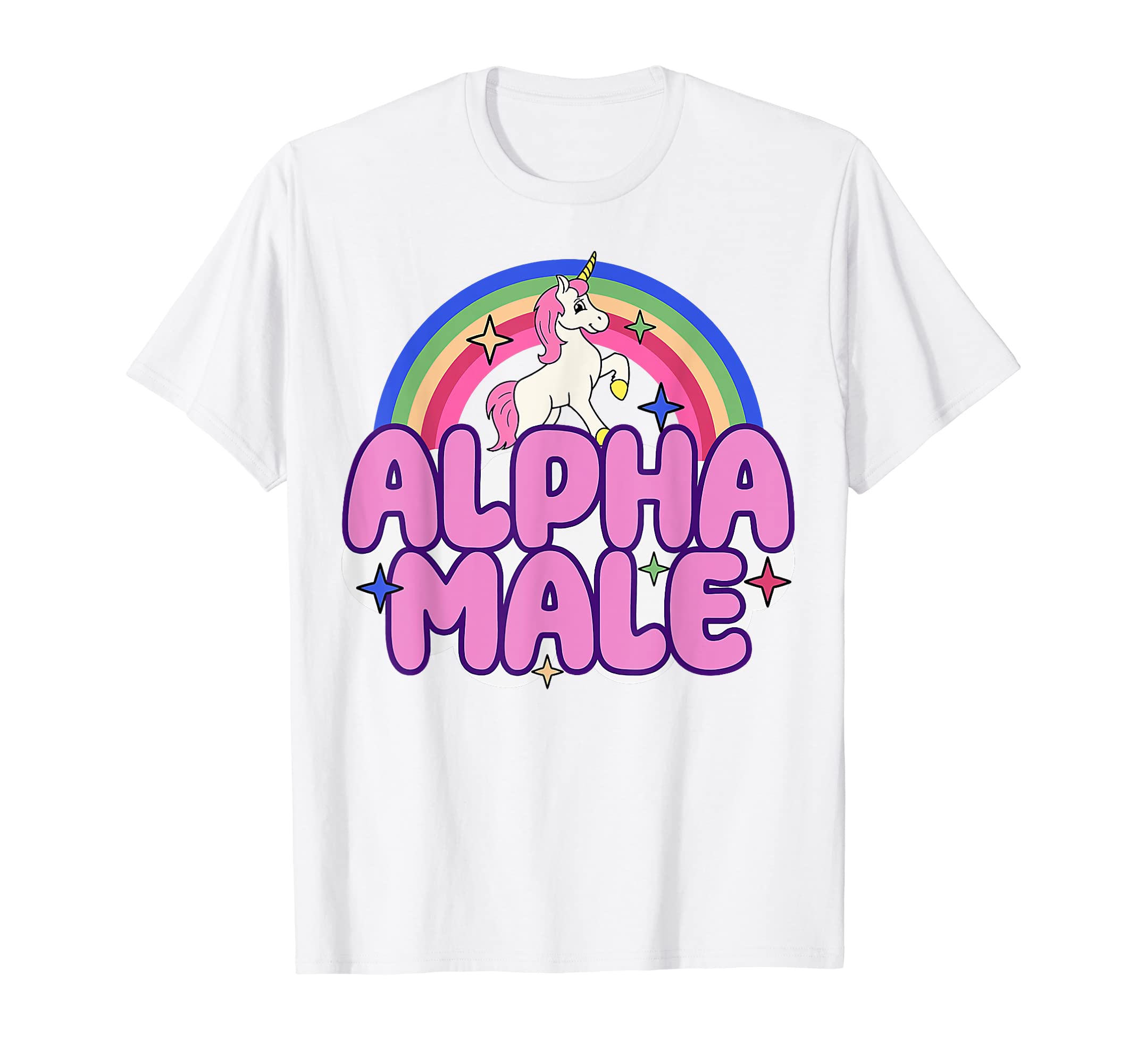 Alpha Male Unicorn Funny Sarcastic Ironic Weird Y2K Humor T-Shirt