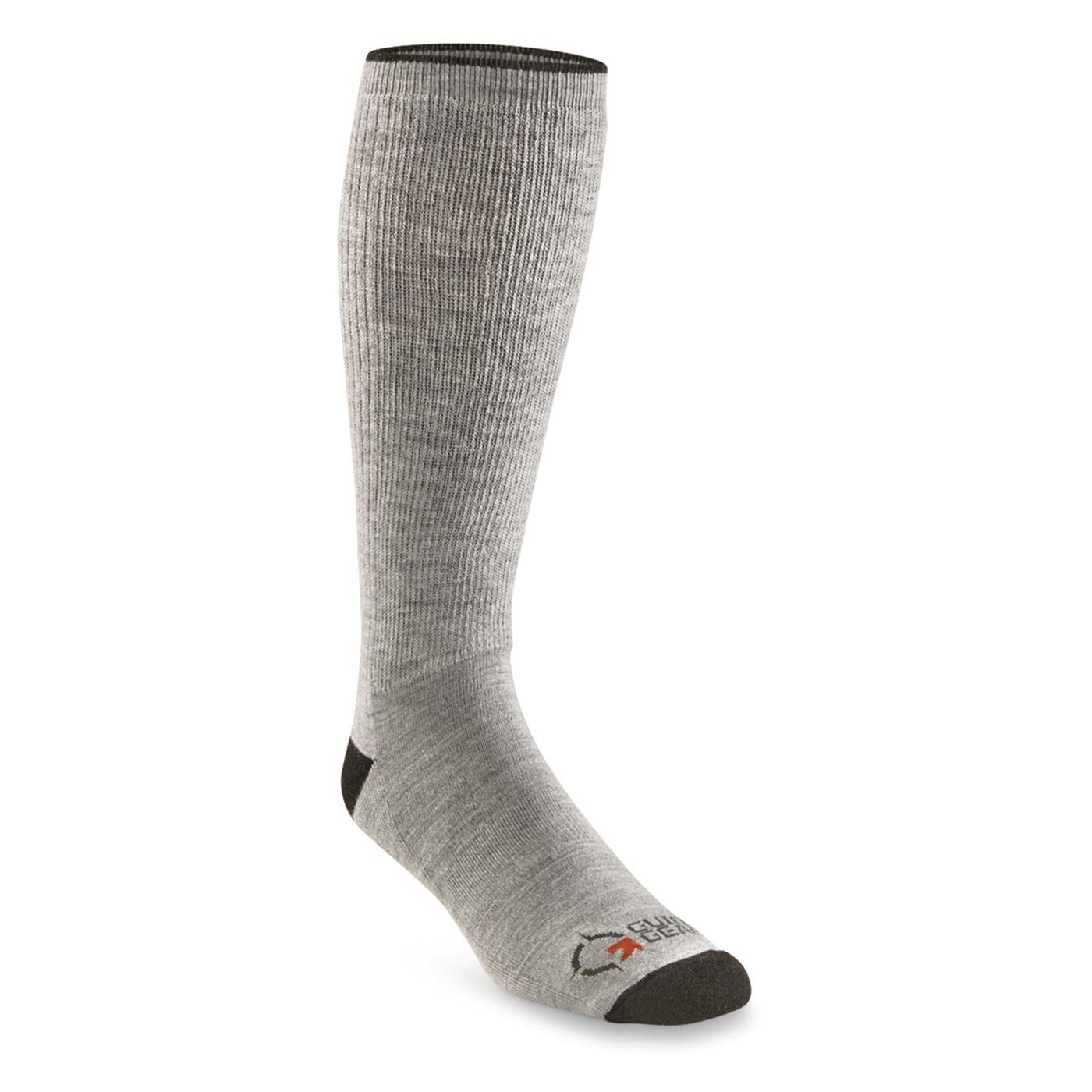 Guide Gear Midweight Boot Socks, Merino Wool Socks, Hiking Socks, 3 Pairs Gray Heather LARGE