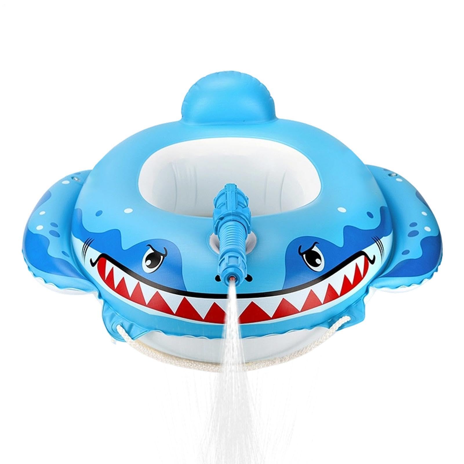 Shark - Piscina gonfiabile a forma di isola da nuoto per bambini | Seggiolino da nuoto per bambini, per spiaggia, parco acquatico, feste, vacanze, viaggi, ragazzi e ragazze