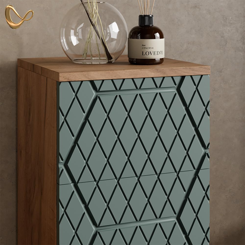Livinity Conjunto de Muebles de baño Ronco, Verde/Roble Dorado 80 cm