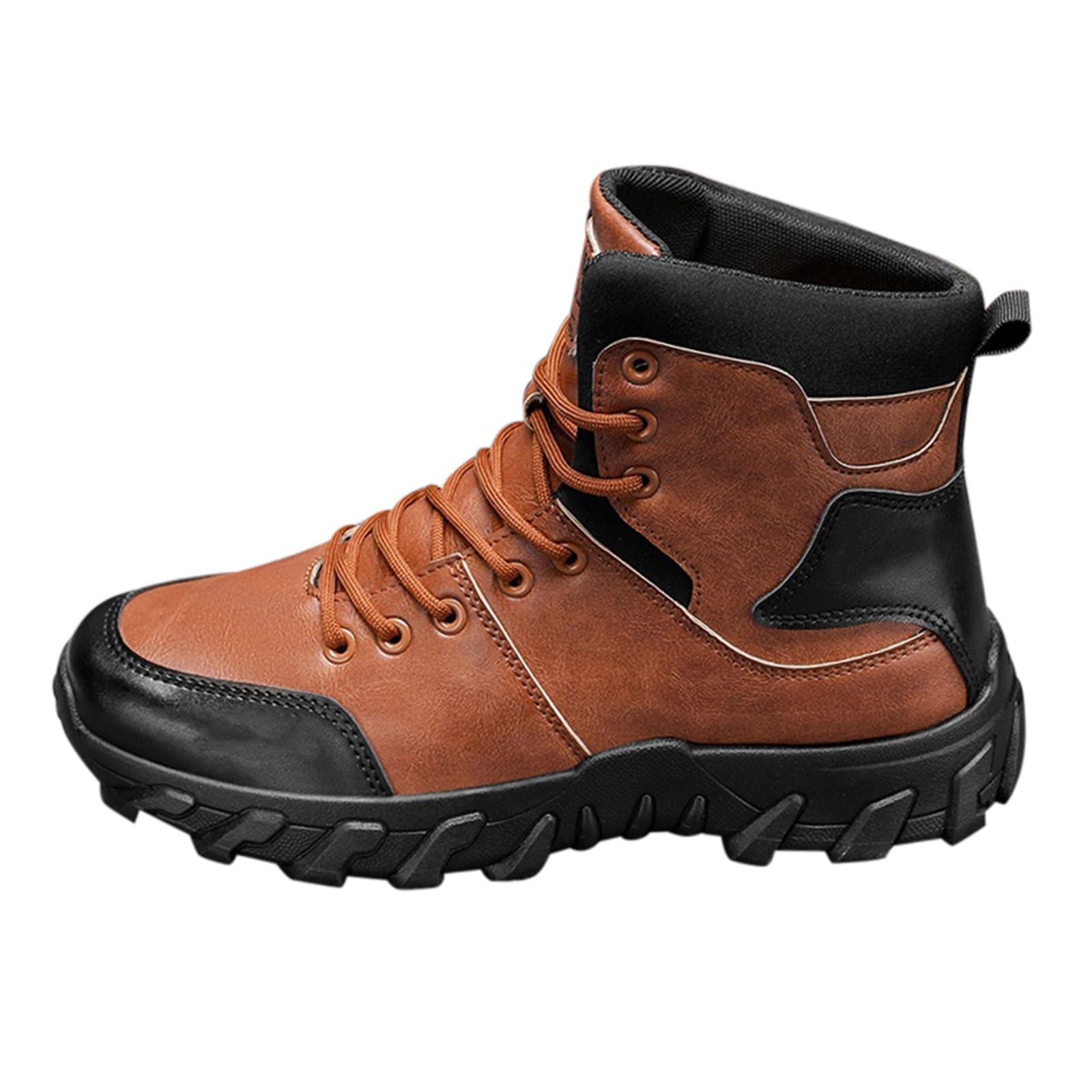 Generisch Scarpe da trekking da uomo, impermeabili, invernali, con lacci, suola spessa, ammortizzazione, stivali da neve con calda imbottitura, per trekking e attività all'aperto