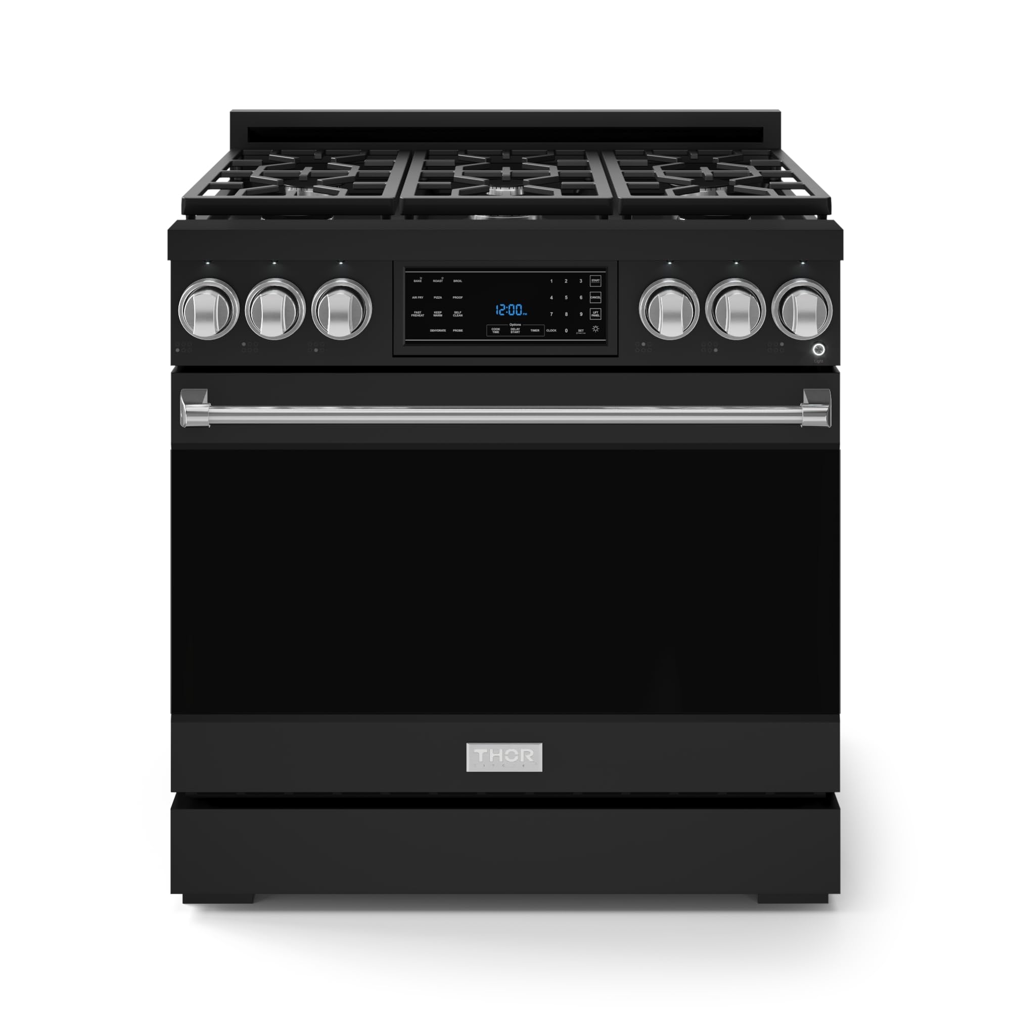 Gordon Ramsay by THOR Kitchen 36 Inch Professional Liquid Propane Range with Tilt Panel Touch Control in Black/Stainless Steel