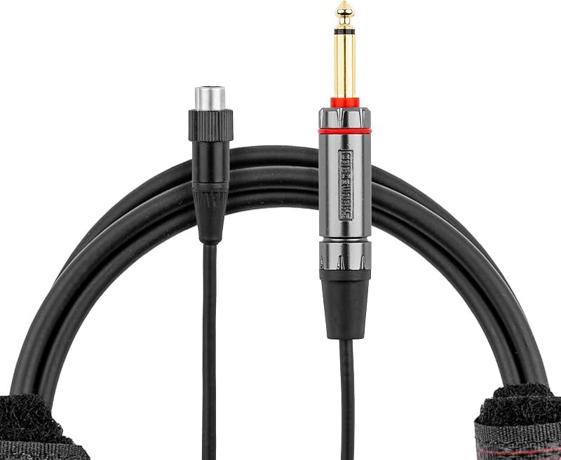 by Gator Cases Headliner Series 3-Foot Straight 1/4" with Quiet Switch to TA4F Instrument Cable for Wireless Bodypack Transmitter, (GCWH-TA4F-3QT)
