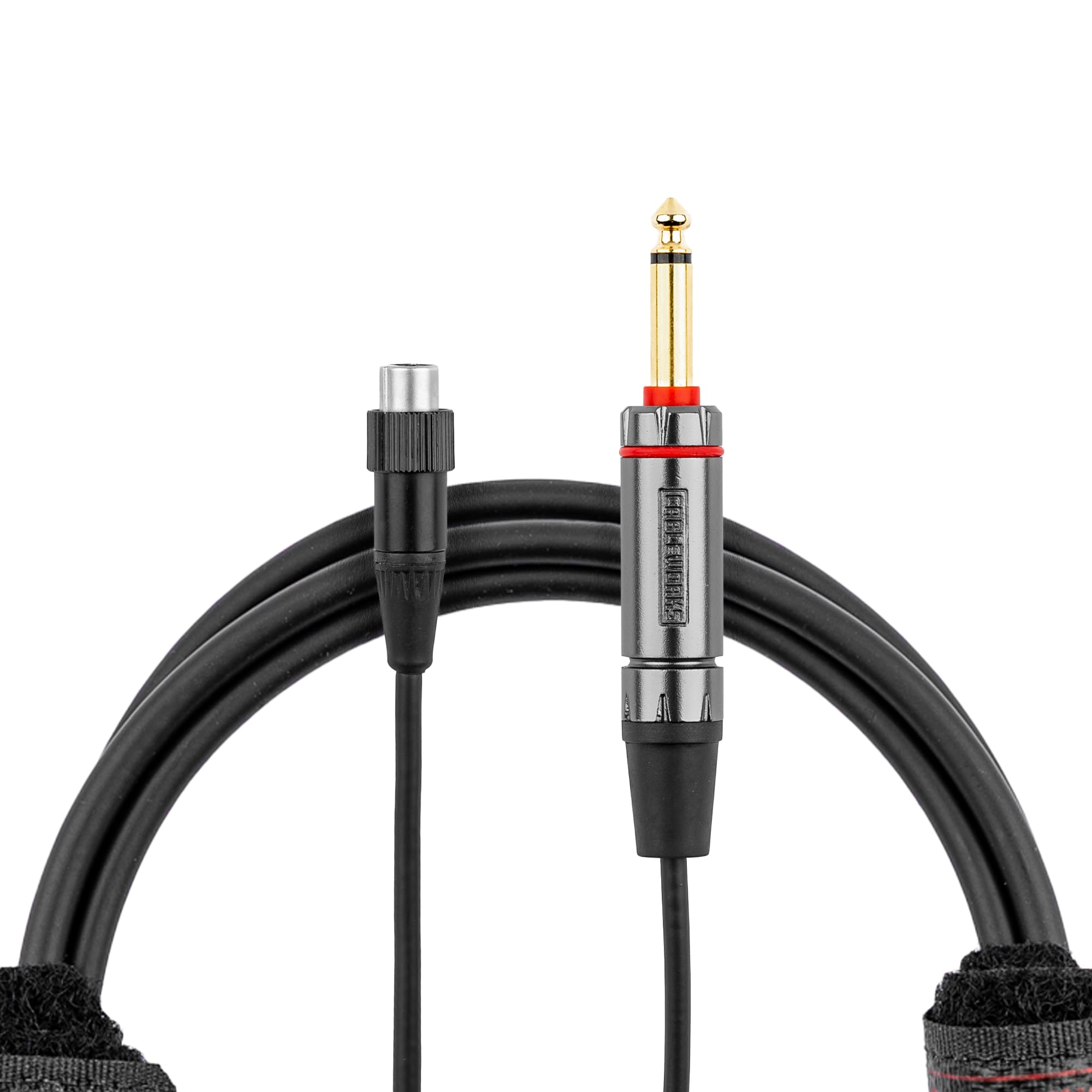 Cableworks by Gator Cases Headliner Series - Cable de instrumento recto de 3 pies de 1/4 pulgadas con interruptor silencioso a TA4F para transmisor inalámbrico de mochila, (GCWH-TA4F-3QT)
