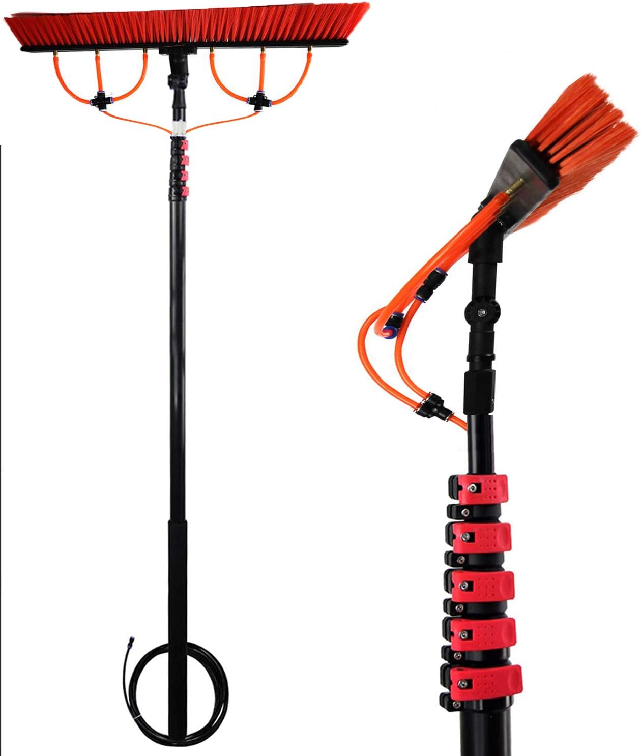 Z-GJRE Water Fed Pole Kit, Window and Solar Cleaning Pole w/Water Fed Telescopic Brush/Brush Window and Solar Panel Cleaning System Windows Cleaning & Washing Tool (3.6M-9M)