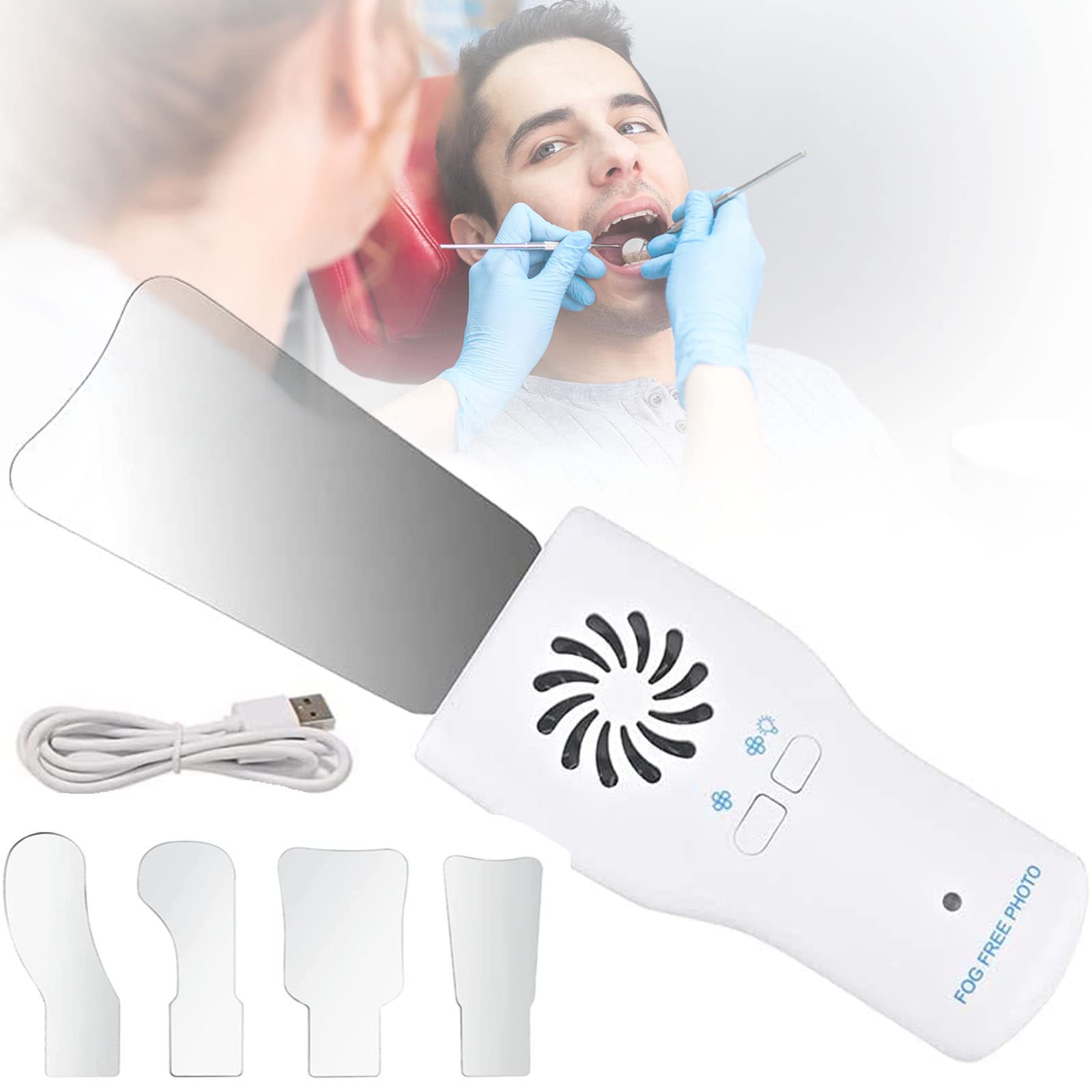 Specchio per Foto Senza Nebbia a LED per Imaging ortodontico Dentale, Specchio per riflettore Dentale a 2 Lati, Riflettore Fotografico intraorale per Dentista clinico