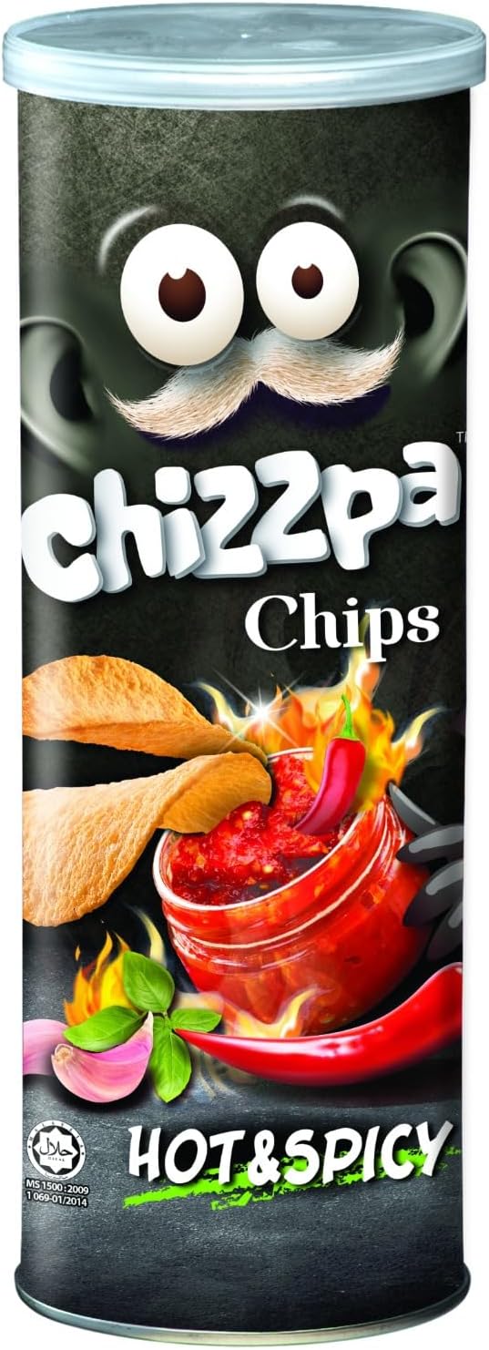 Chizzpa Chips Hot & Spicy Potato Crisps, 5.64 oz ℮ 160 g تشيزبا شيبس بطاطس مقرمشات البطاطس الحارة والحارة