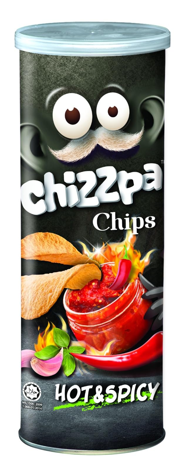 Chizzpa Chips Hot & Spicy Potato Crisps, 5.64 oz ℮ 160 g تشيزبا شيبس بطاطس مقرمشات البطاطس الحارة والحارة
