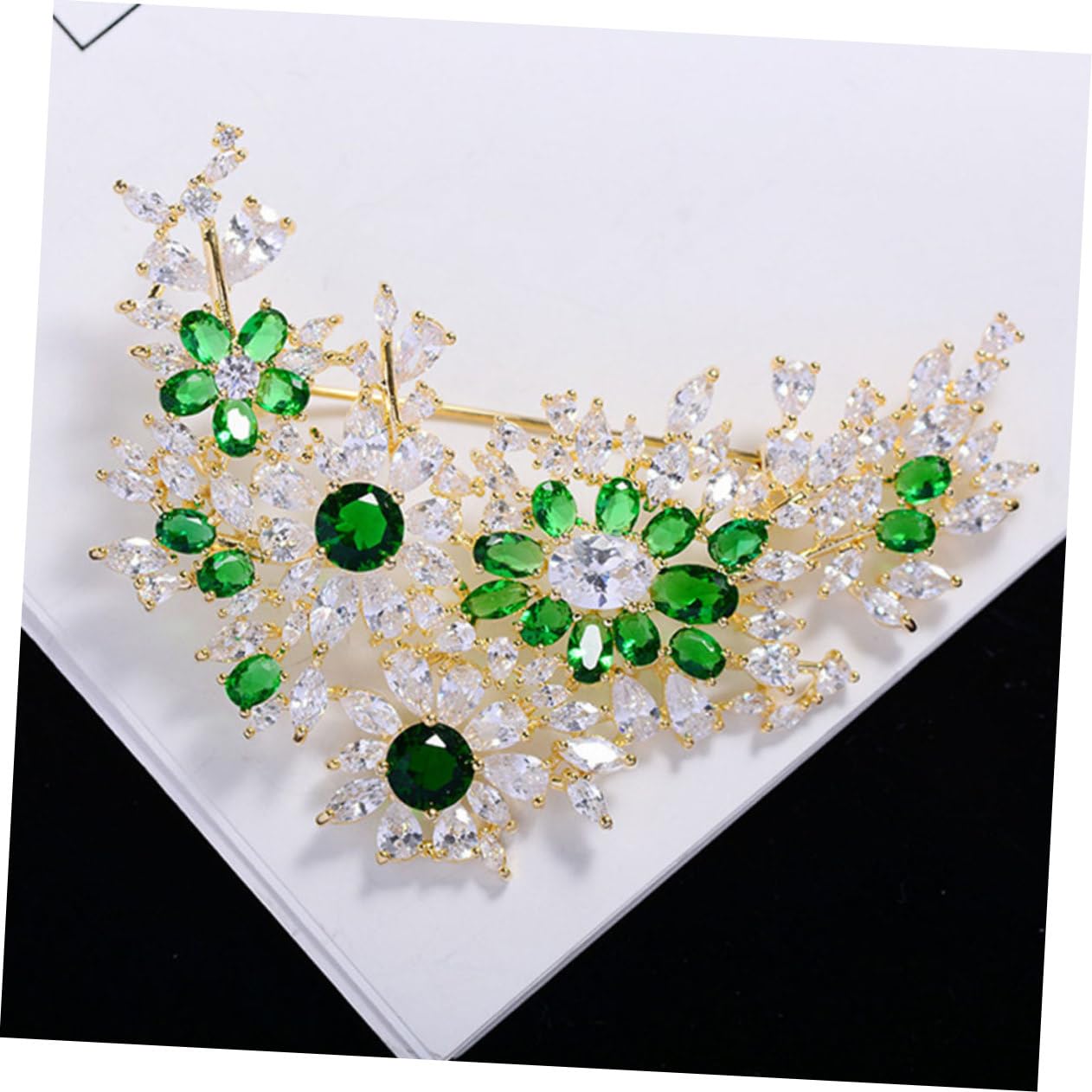 GALPADA 3pezzi Spilla Decorativa Zirconio Verde Elegante Accessorio Per Cappotti e Cardigan Perfetta Per Ogni Occasione Leggera e Luminoso
