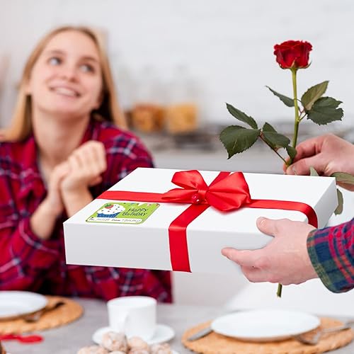 Miniatura 6 de party funny 24 cajas de regalo grandes blancas a granel con tapas y 80 calcomanías de papel de aluminio de Navidad para envolver ropa (batas,