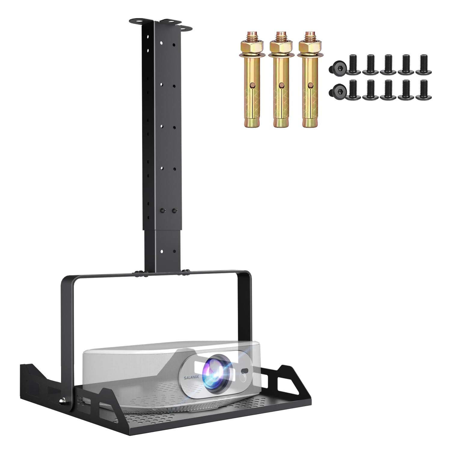 Salange Soporte de Techo para Proyector, Altura Ajustable, Soporte Universal para Proyector para Techo/Pared con guía de Cables integrada, Capacidad de Carga de hasta 10 kg, para Cine en