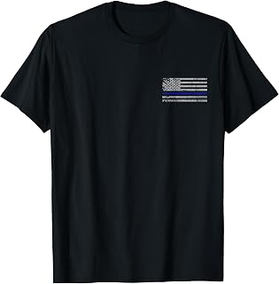 Thin Blue Line American Flag Police Support for Men Women T-Shirt