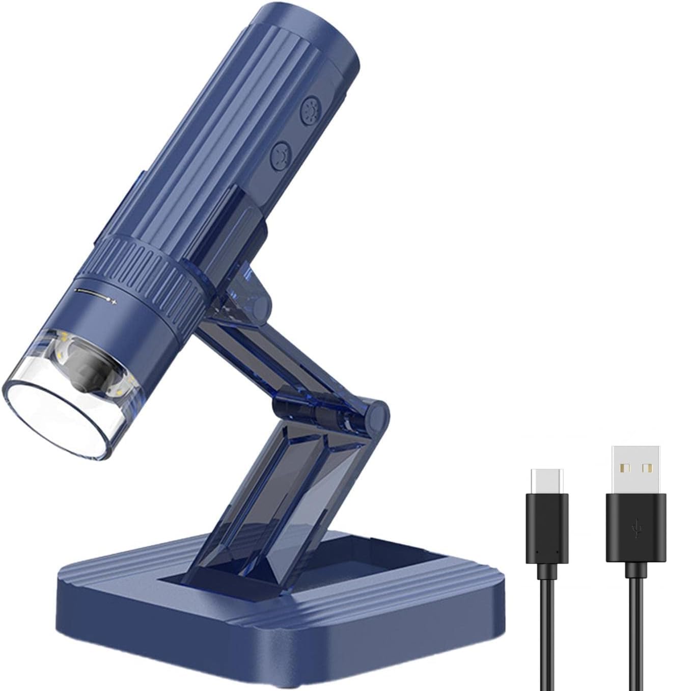 ETZIN USB Digital Microscope,50X-1000X Magnifying Coin Micros-cope,Handheld Pocket Mic-roscope Adults, HD Microsco-pe Camera, 8 LED Lights AdjustableBlue, USB.