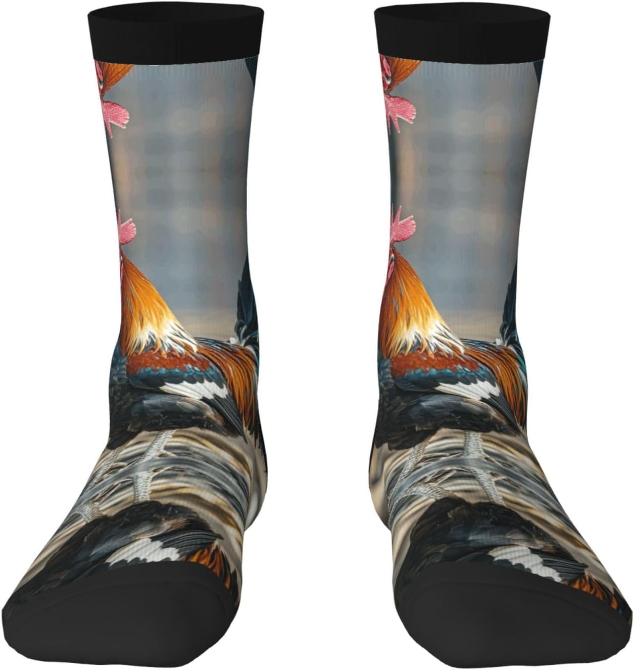 Calf Socks Casual Above Ankle Sock Old Rooster IllustrationCrew Socks for Men Women Moisture Wicking Cushion Sports