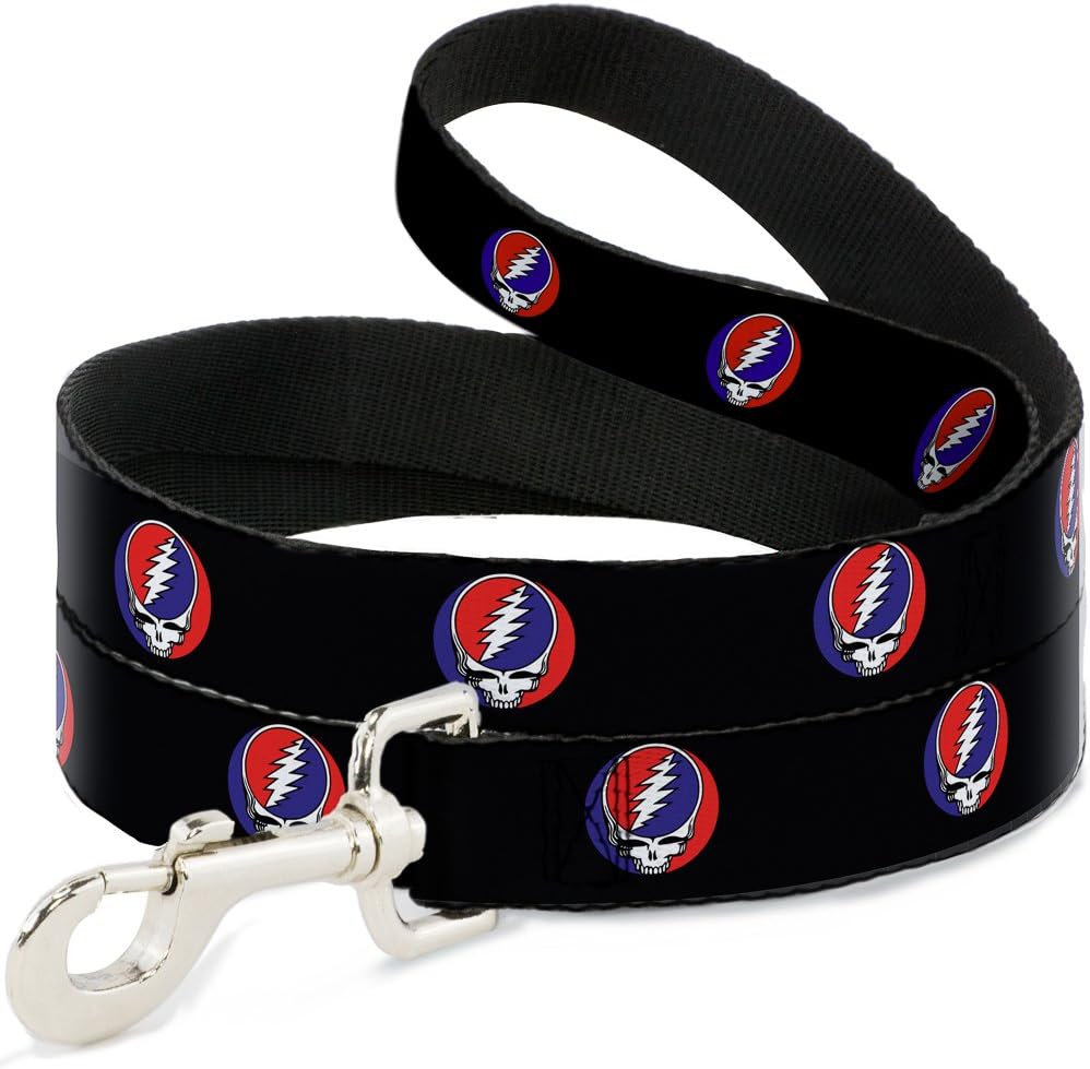 Buckle-Down Pet Leash - Steal Your Face Repeat Black/Color - 4 Feet Long - 1" Wide