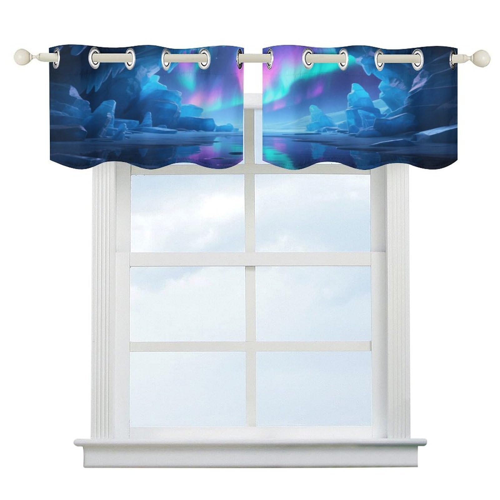 Fekiloot Style Ice Cave Wonders Short Curtains Valance Curtain
