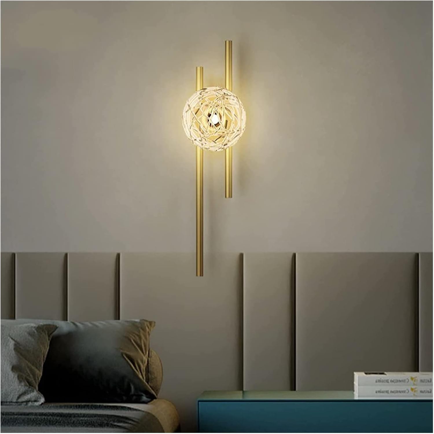 ALDEPO Wall Lamp Simple Crystal Led Bedroom Study Bedside