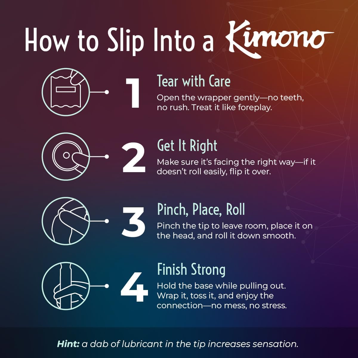 Kimono MAXX Large Flare Condoms Pack of 48 - Premium Lubricated Natural Latex Condoms, Thin, Unique Flared Design, Extra Room, Vegan-Friendly, No Latex Odor - Strength & Sensitivity