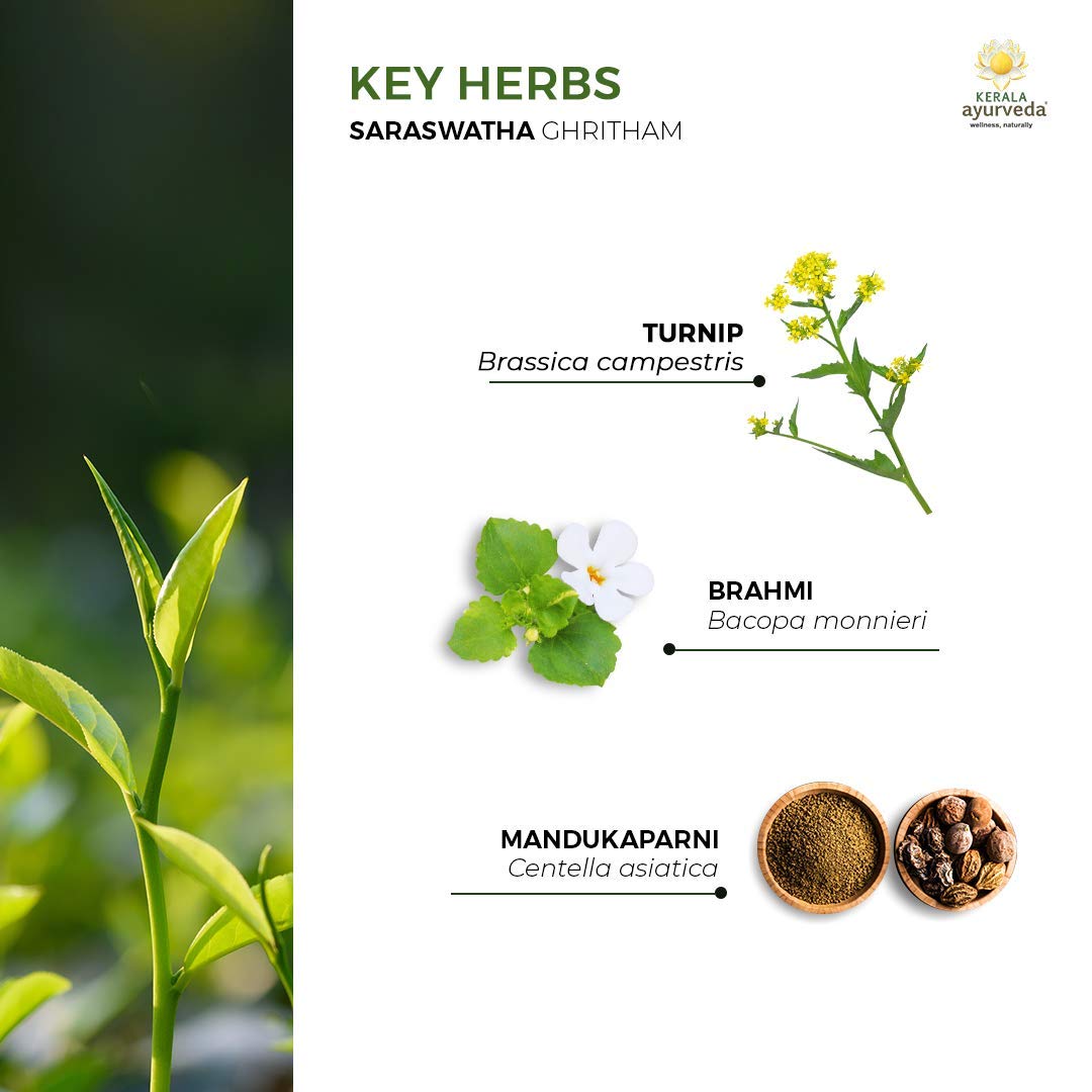Kerala Ayurveda Saraswatha Ghritham Premium Potency Brain