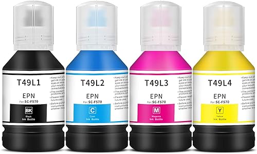 Aomya T49 Tinta Compatible Epsn 4 × 4.7 fl oz Repuesto de botella de tinta de repuesto T49H1/T49H2/T49H3/T49H4 para impresora Epsn SureColor