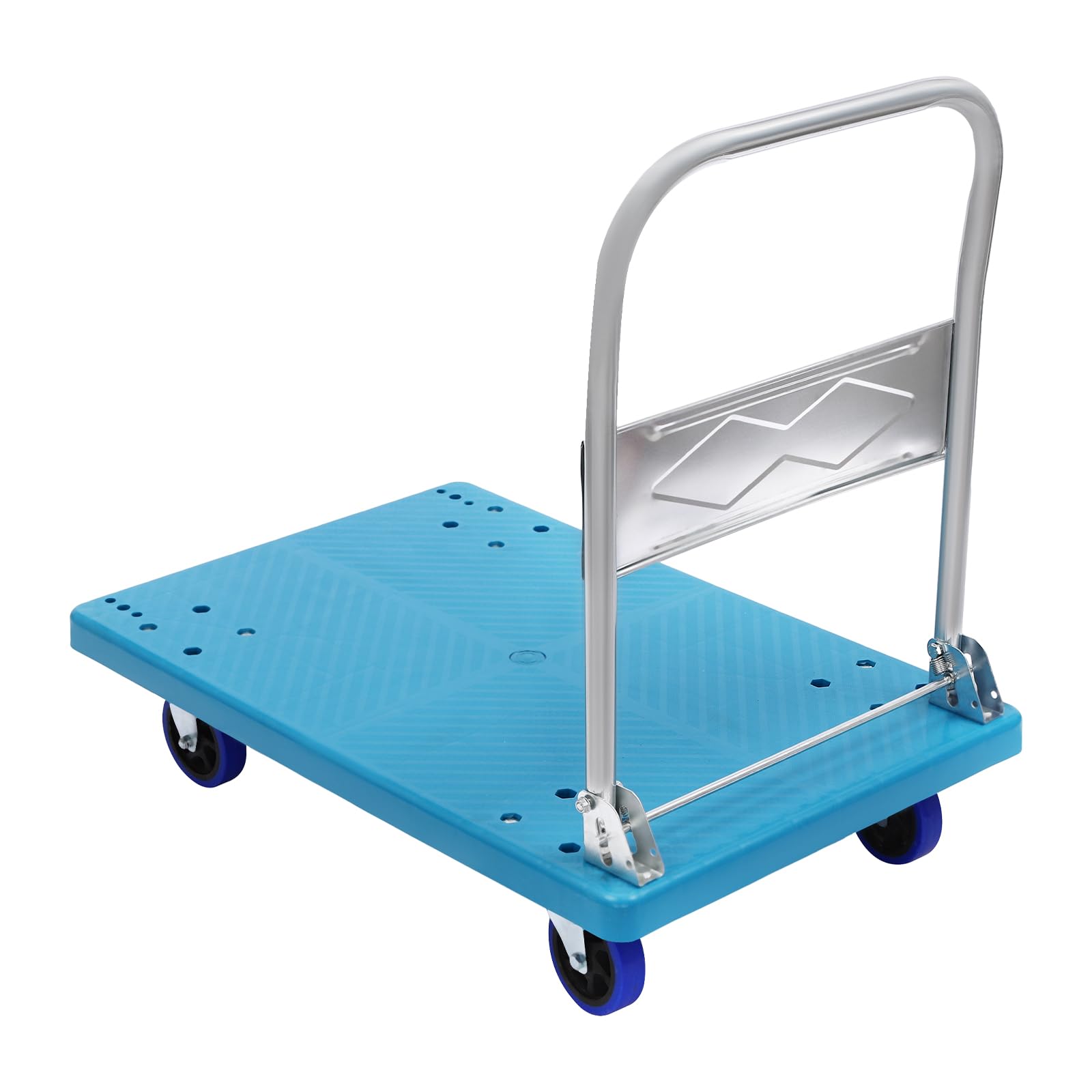 Wózek platformowy, wózek transportowy, składany, do 300 kg, wózek składany z 4 kółkami i platformą 90 x 60 cm, składany wózek ręczny do magazynu, supermarketu, warsztatu, przemysłu, gospodarstwa