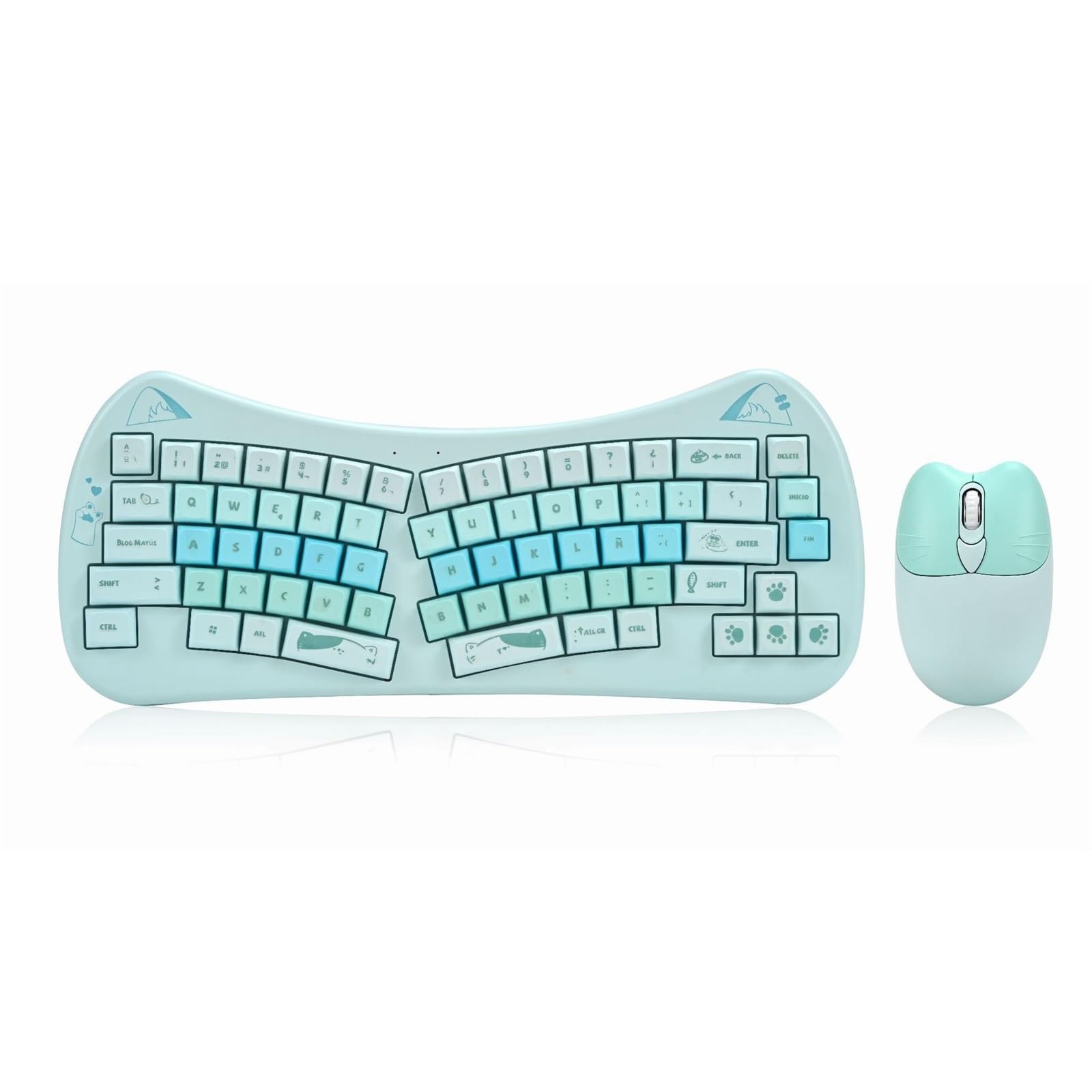 Clavier et souris Bluetooth sans fil 2.4G pour PC portable Mac Windows - 7