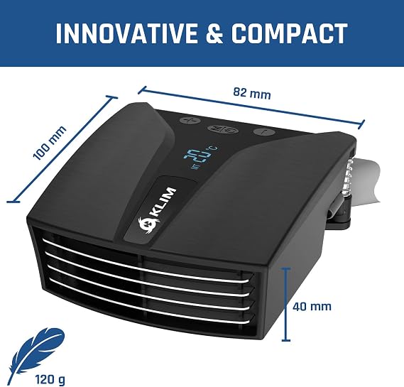 Klim Tempest Laptop Cooler with Vacuum Fan - New Gaming Fan with Display, Temperature Detection, Auto/Manual Modes - 4000 RPM - Portable, Cooling Pad Compatible