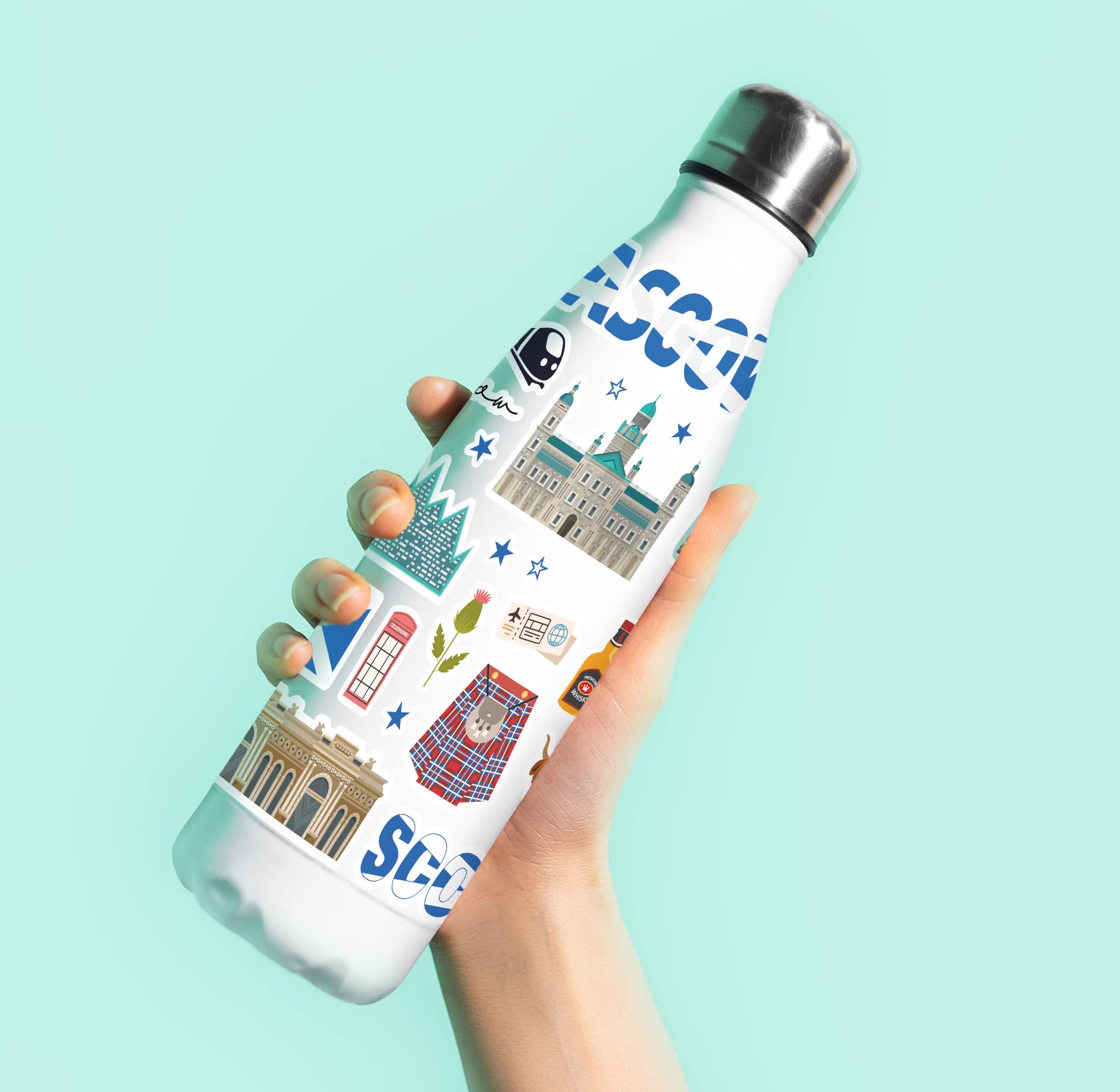 Feuille D'autocollants A5 Ecosse Monuments Autocollants En Vinyle - Carte écossaise Lumineuse Aéroport Horizon Drapeau Voyage Vacances Pays Ville Esthétique #80392 - France