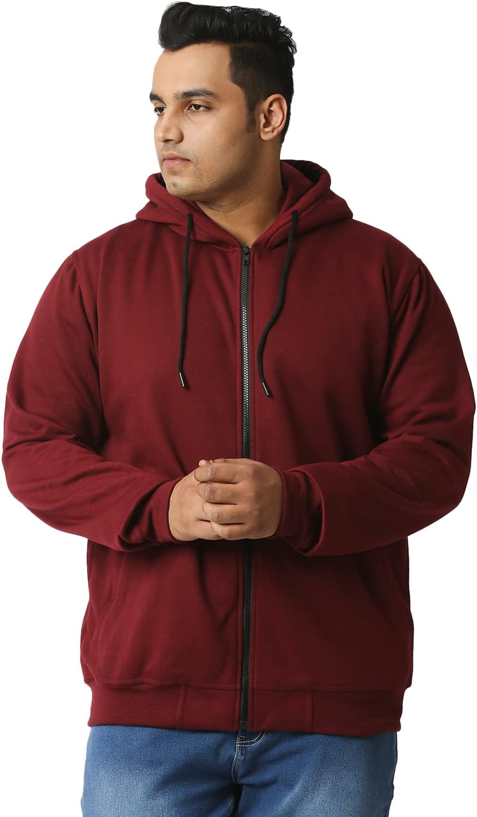 Wear Your OpinionMen's Plus Size Fleece Zipper Hoodie Jacket