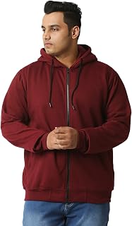 Men's Plus Size Fleece Zipper Hoodie Jacket