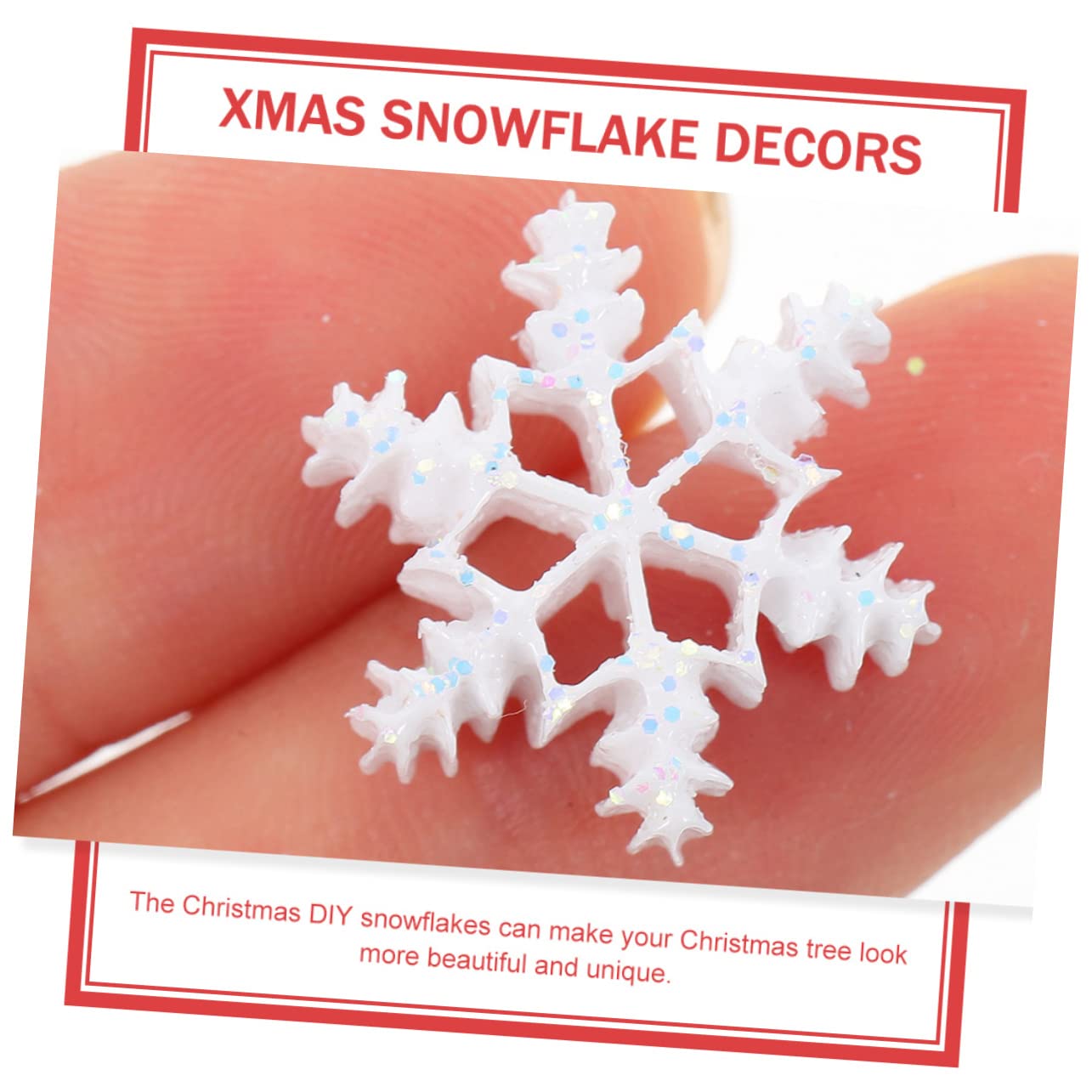 FONDOTIN 100pcs Christmas Snowflake Decorations Landscape Accessories for Crafts Room Decor Aesthetic Ornaments for Holiday Parties and Celebrations