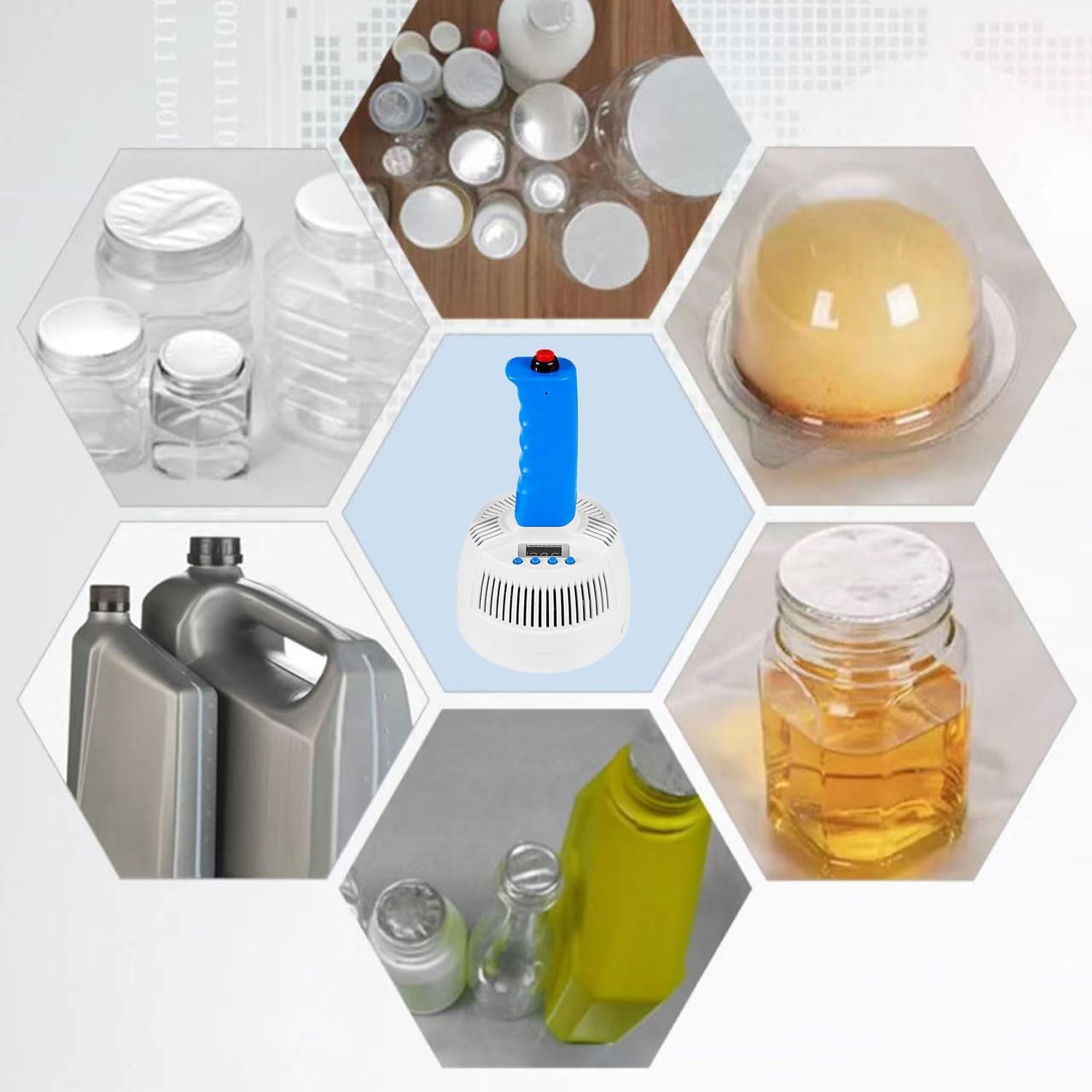 Induction Bottle Sealer, 20-100mm Seal Diameter, Electromagnetic Sealing Machine, 1-5 Adjustable Power Levels, with LED Display Screen, for Plastic Glass Bottles