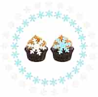 60 Stück Essbare Schneeflocken Cupcake-Deko - Winter Wonderland Tortendekoration