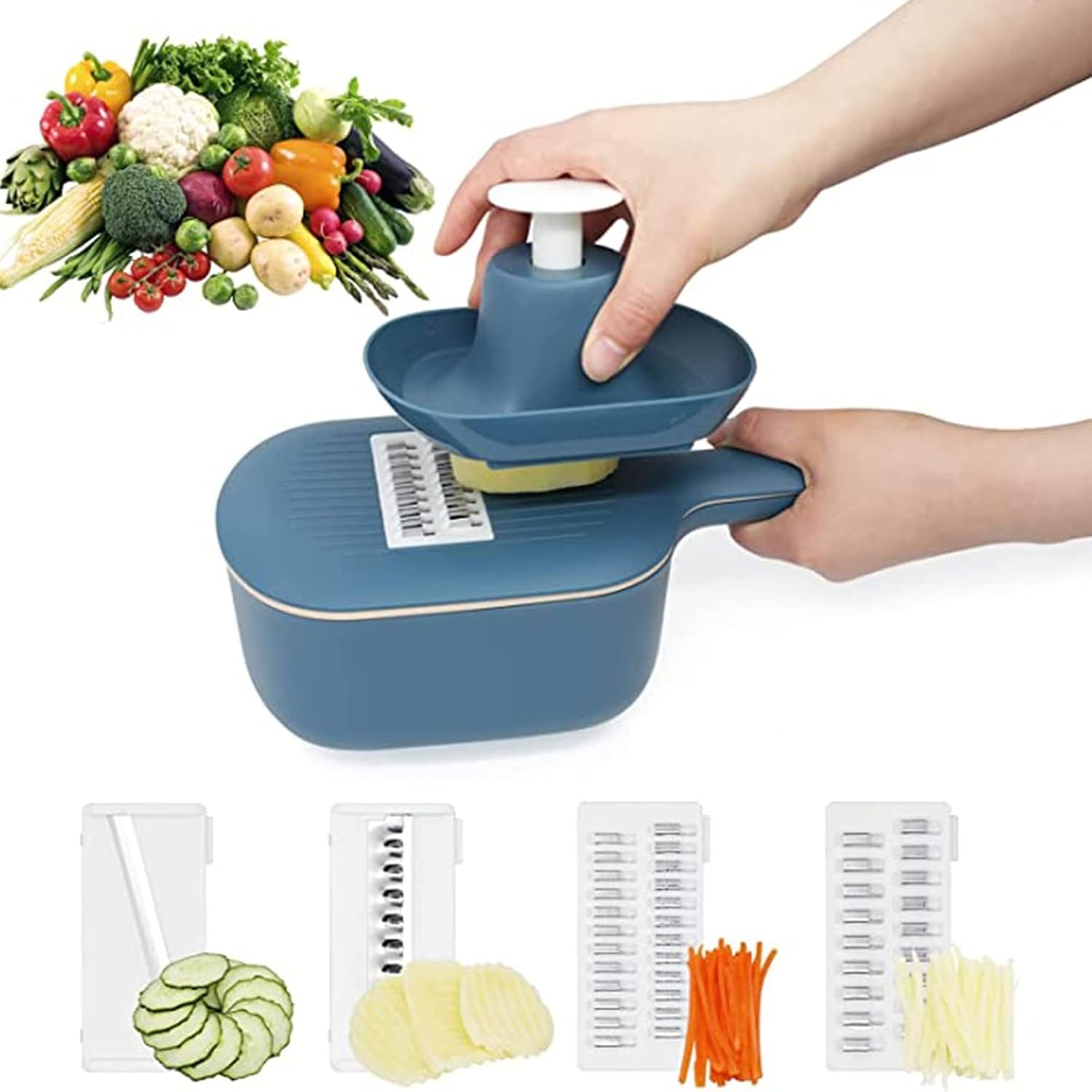 French Fry Cutter Vegetables Cutting Device Nordic Potato Cut Wire Slicer Onion Chopper Diced Home Chips Slice Kitchen Grater Suit Potato Cutter (Colour: Light Green)