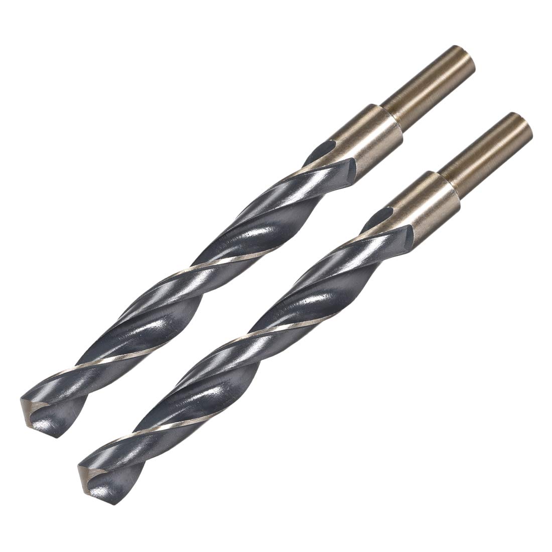 uxcell Straight Shank Twist Drill Bits 14mm High Speed Steel 4341 with 10mm Shank 2 Pcs for Stainless Steel Alloy Metal Plastic Wood