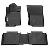 Black Floor Mats Liners Replacement for Mitsubishi Eclipse Cross 2018-2024 Heavy Duty All Weather Guard Front Rear Auto Carpet-Custom Fit-Tough/Durable/Odorless