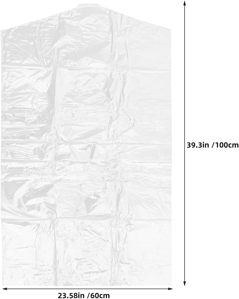 BESPORTBLE 60pcs Plastic Garment Covers 60x100cm Dustproof Clothes Storage Bags Hanging Clothes Protector for Closet Organization and Dry Cleaning