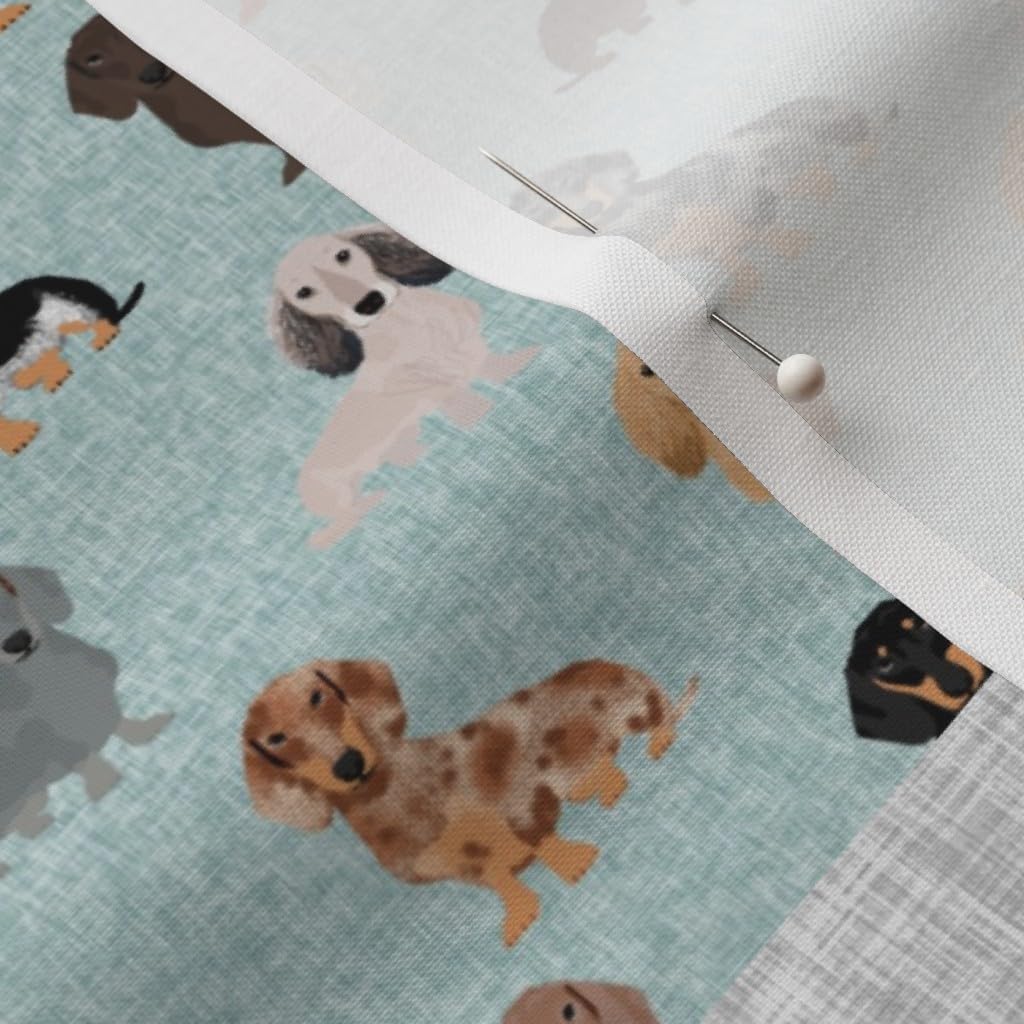 Spoonflower Fabric - Dachshund Pet Quilt Dog Breed Silhouette Cheater Multi Dogs Wholecloth Printed on Petal Signature Cotton Fabric by The Yard - Sewing Quilting Apparel Crafts Decor